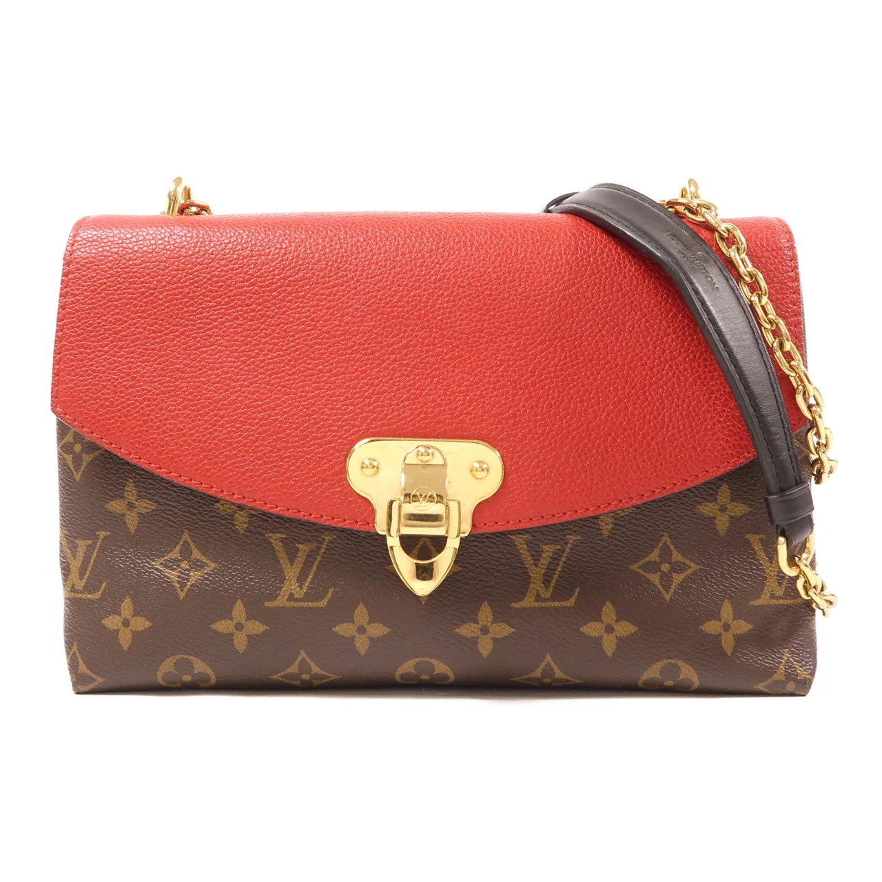 LOUIS VUITTON Saint Placide M43713 Shoulder Bag Coated Canvas 棕色 / 紅色 / Marron/Red