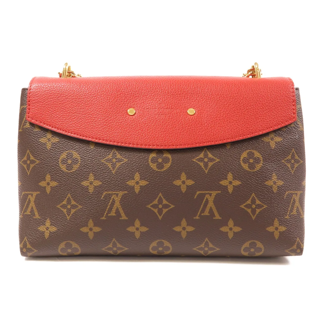 LOUIS VUITTON Saint Placide M43713 肩背包 塗層帆布 棕色 / 紅色 / Marron/Red 塗層帆布 中古品A - 縮圖 2