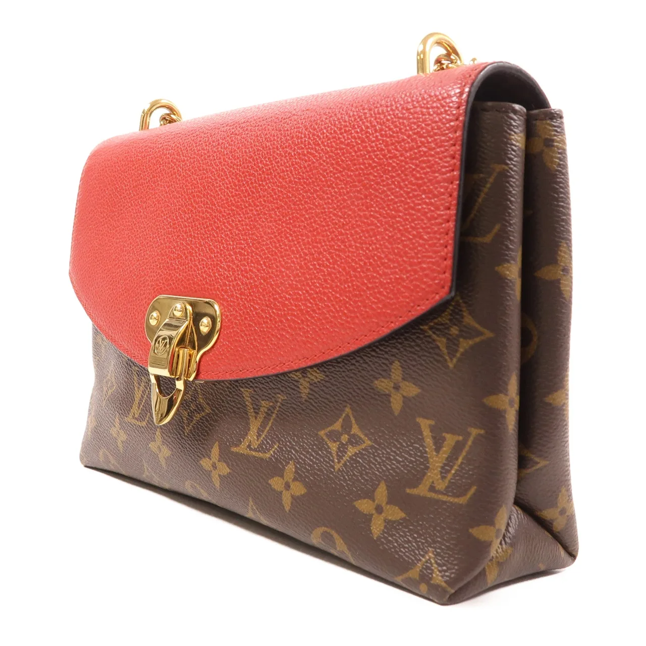 LOUIS VUITTON Saint Placide M43713 肩背包 塗層帆布 棕色 / 紅色 / Marron/Red 塗層帆布 中古品A - 縮圖 3