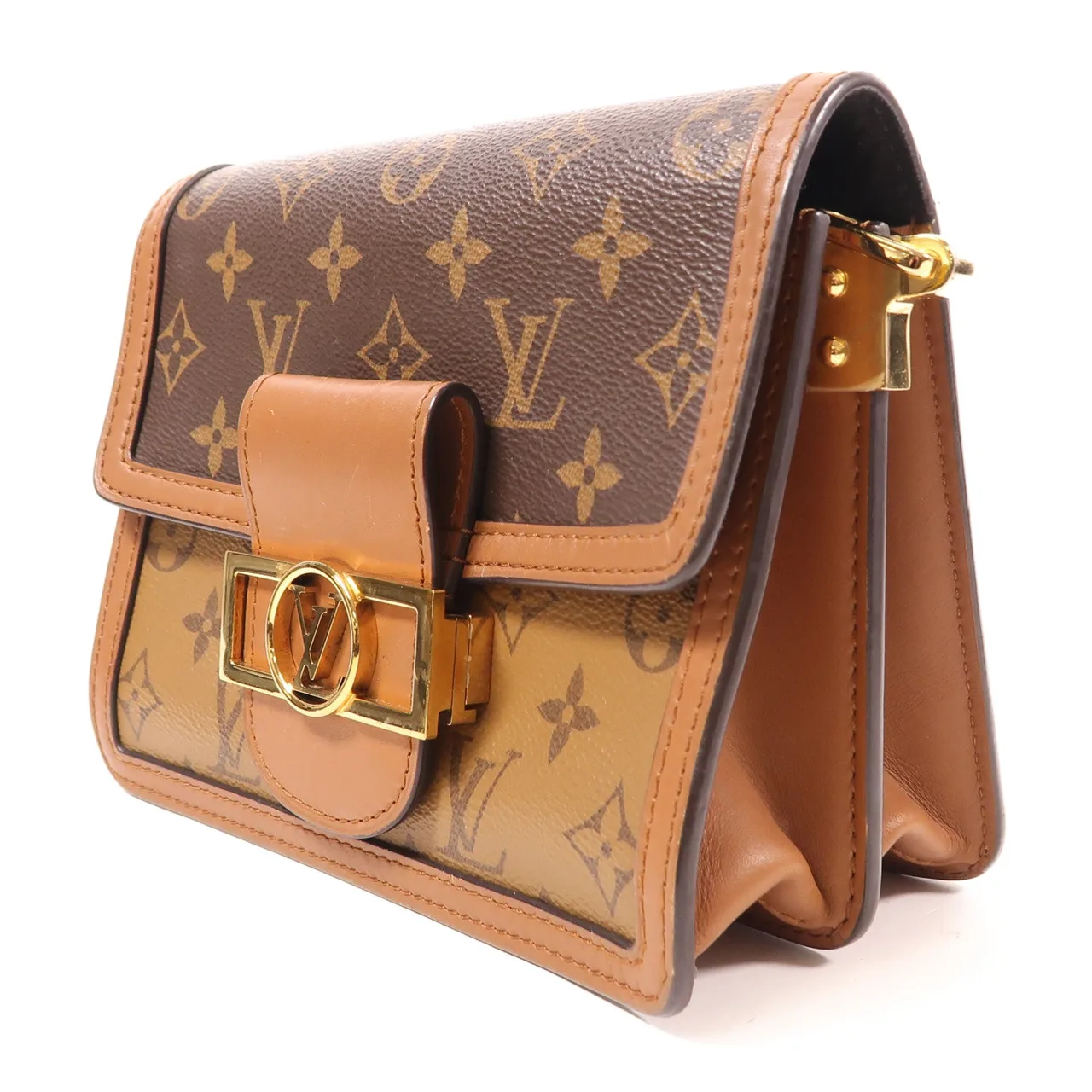 LOUIS VUITTON Mini Dauphine M45959 肩背包 塗層帆布 棕色 / Brown 塗層帆布 中古品B - 縮圖 3