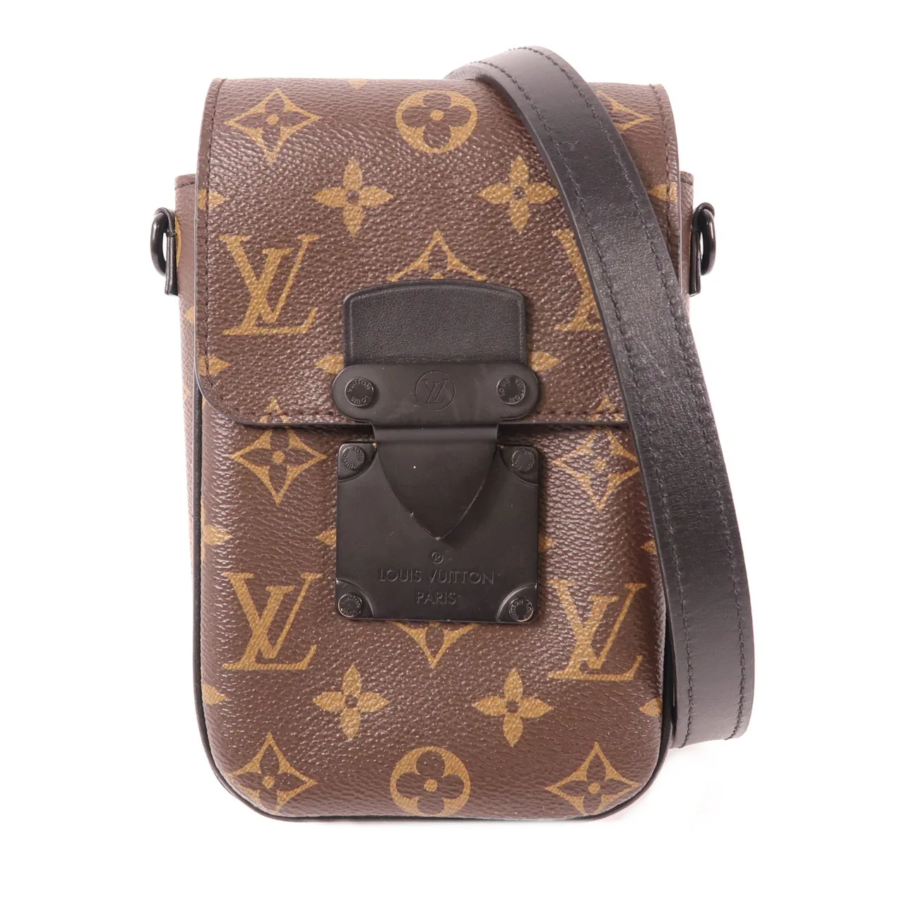 LOUIS VUITTON S-Lock M81522 Shoulder Bag Coated Canvas 棕色 / Brown