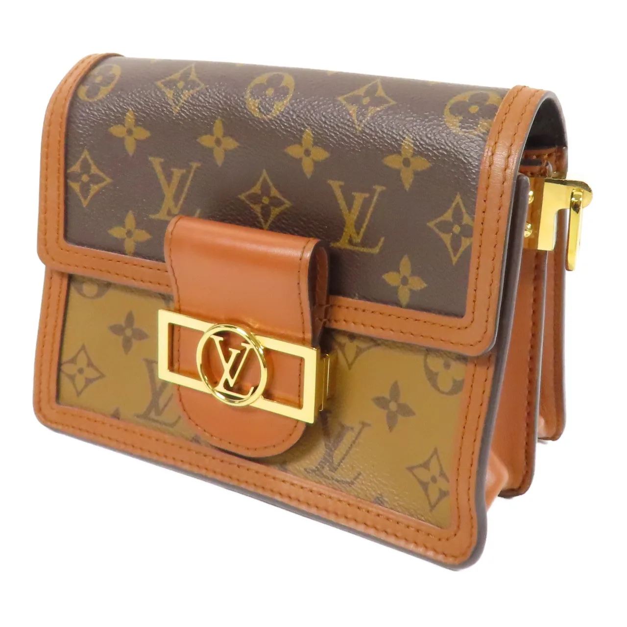 LOUIS VUITTON Mini Dauphine M44580 肩背包 塗層帆布 棕色 / Brown/Marron 塗層帆布 中古品B - 縮圖 3
