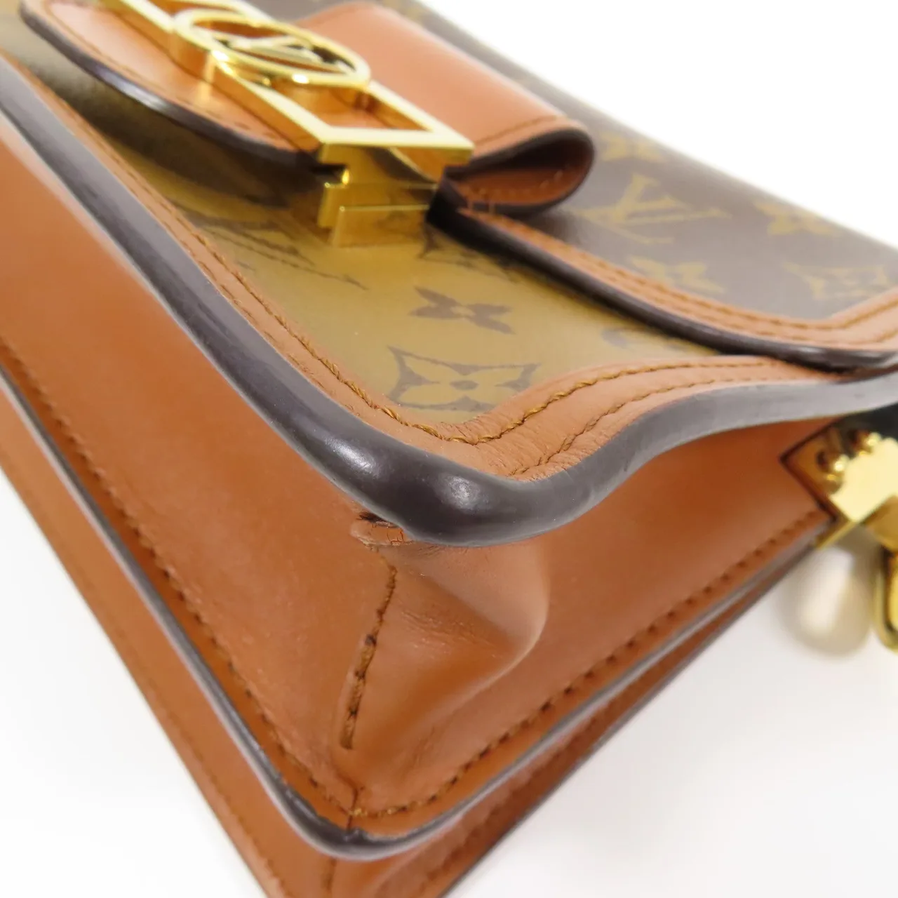 LOUIS VUITTON Mini Dauphine M44580 肩背包 塗層帆布 棕色 / Brown/Marron 塗層帆布 中古品B - 縮圖 6