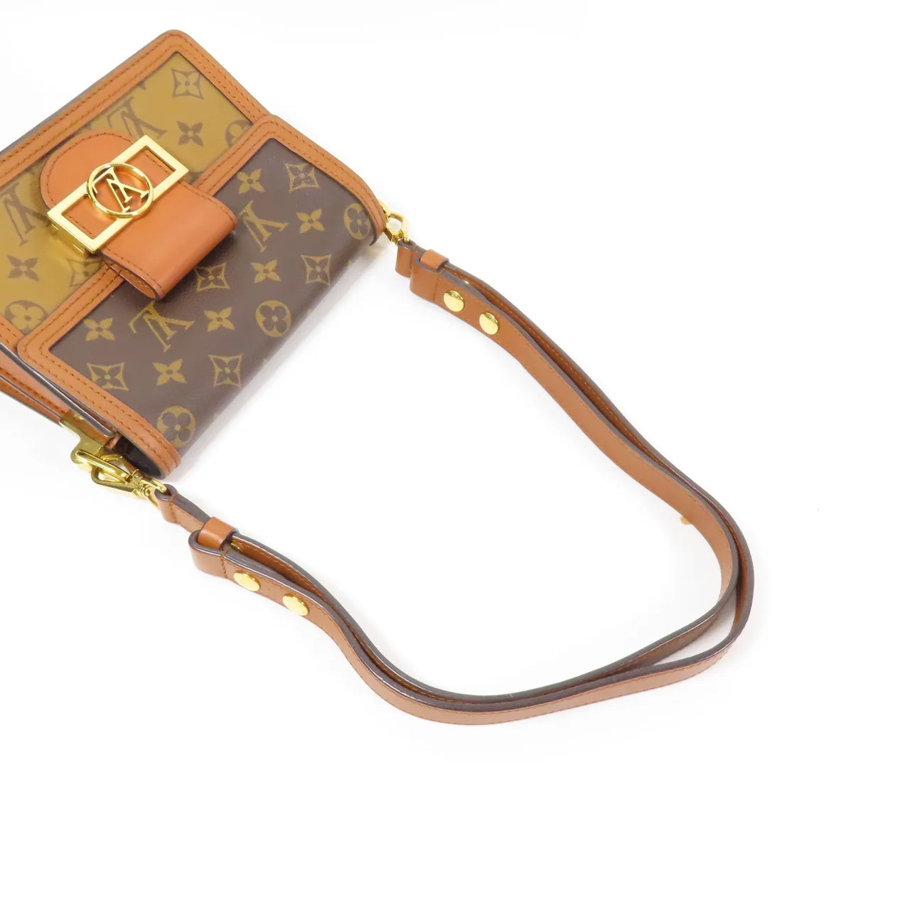 LOUIS VUITTON Mini Dauphine M44580 肩背包 塗層帆布 棕色 / Brown/Marron 塗層帆布 中古品B - 縮圖 9