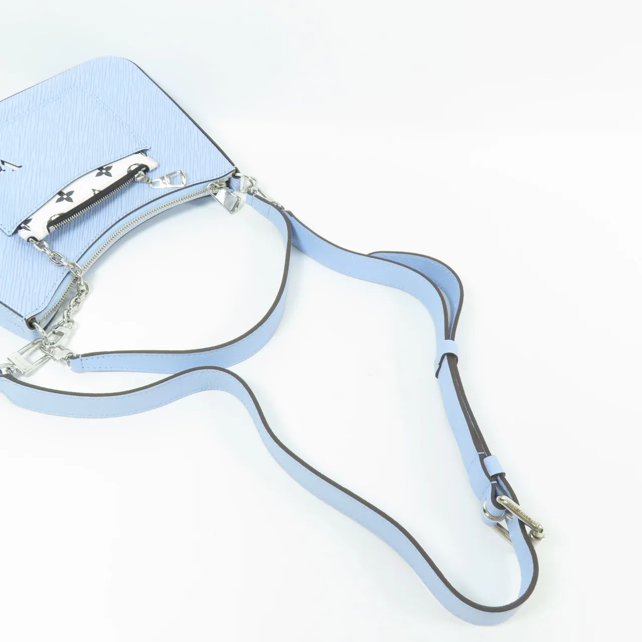 LOUIS VUITTON Marelle M59486 兩用包 牛皮 藍色 / Light Blue 牛皮 中古品A - 縮圖 8