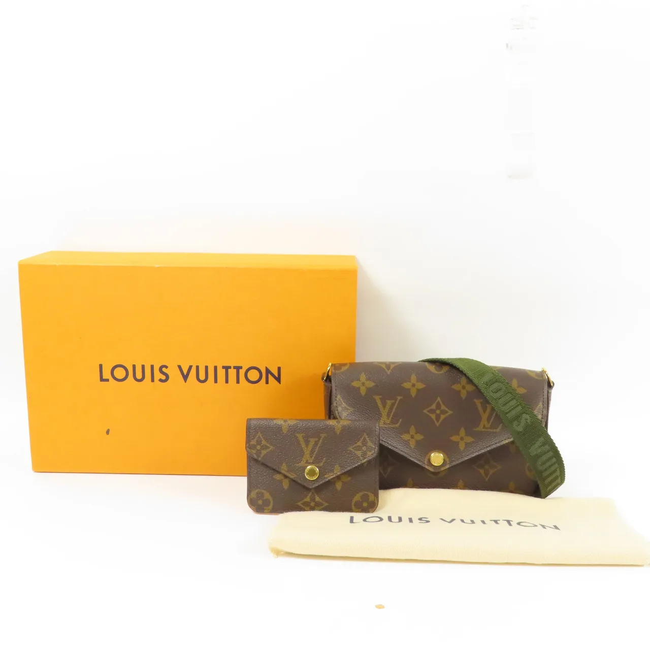 LOUIS VUITTON Felicie M80091 肩背包 塗層帆布 棕色 / 綠色 / Brown/Marron 塗層帆布 中古品A - 縮圖 6