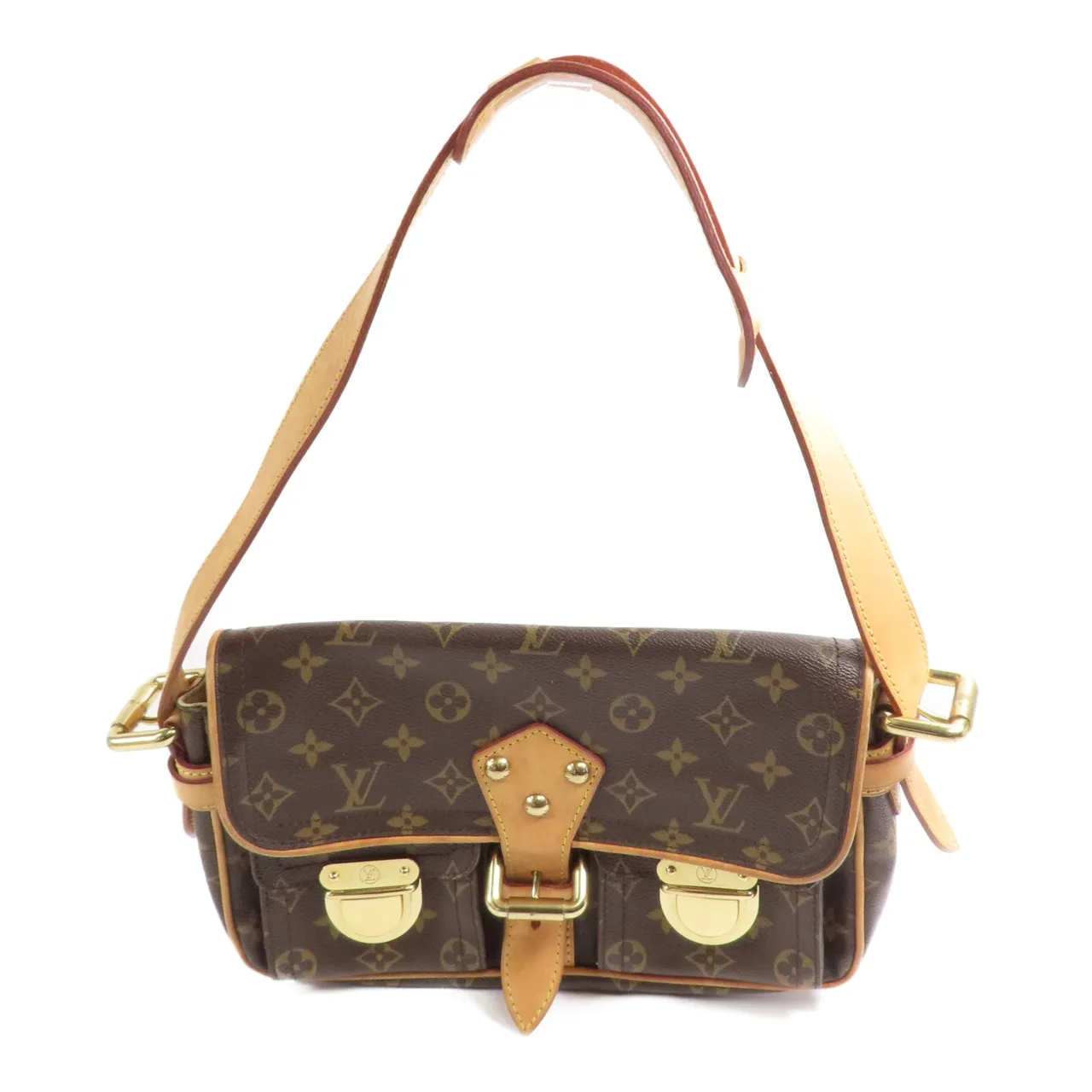 LOUIS VUITTON Hudson M40027 Shoulder Bag Coated Canvas 棕色 / Brown/Marron