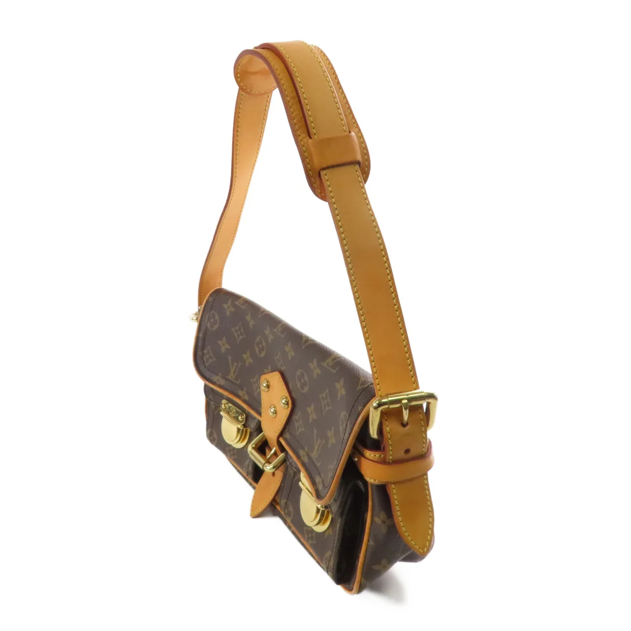 LOUIS VUITTON Hudson M40027 肩背包 塗層帆布 棕色 / Brown/Marron 塗層帆布 中古品B - 縮圖 3