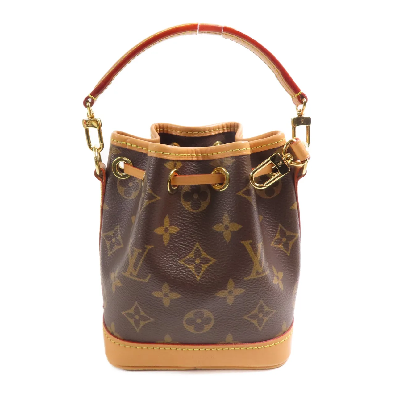 LOUIS VUITTON Nano Noe M81266 兩用包 塗層帆布 棕色 / Brown/Marron 塗層帆布 中古品A - 縮圖 2