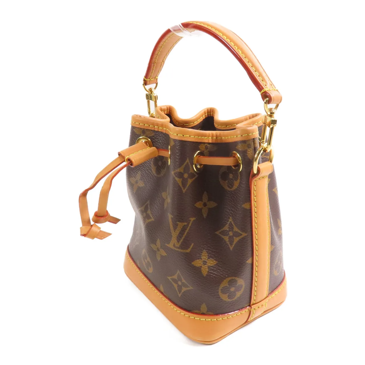 LOUIS VUITTON Nano Noe M81266 兩用包 塗層帆布 棕色 / Brown/Marron 塗層帆布 中古品A - 縮圖 3