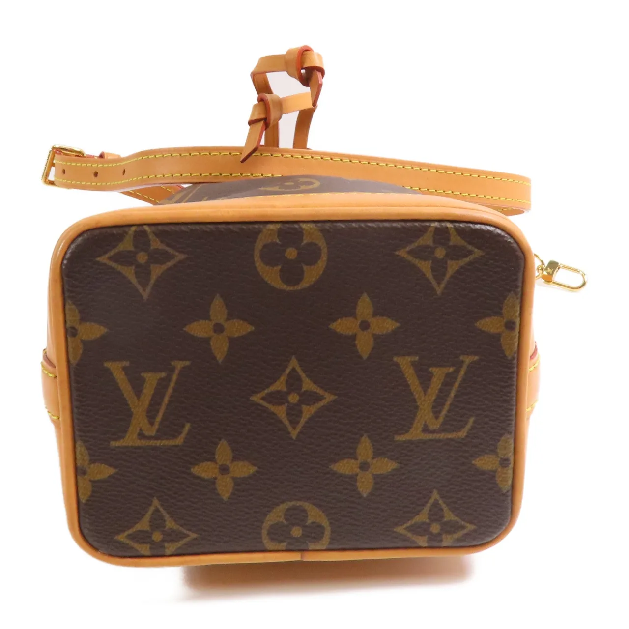 LOUIS VUITTON Nano Noe M81266 兩用包 塗層帆布 棕色 / Brown/Marron 塗層帆布 中古品A - 縮圖 4