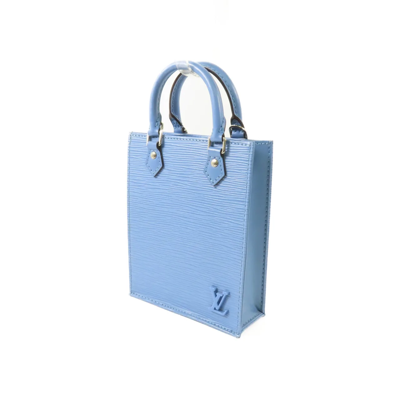 LOUIS VUITTON Petit Sac Plat M80167 兩用包 牛皮 藍色 / Pale Blue 牛皮 中古品A - 縮圖 3