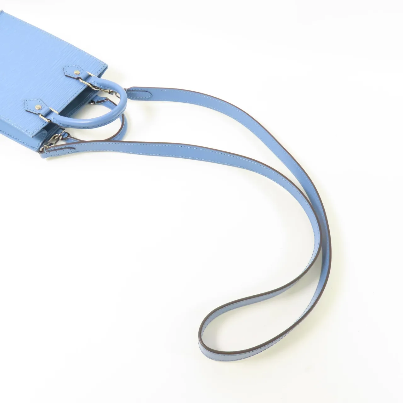 LOUIS VUITTON Petit Sac Plat M80167 兩用包 牛皮 藍色 / Pale Blue 牛皮 中古品A - 縮圖 9