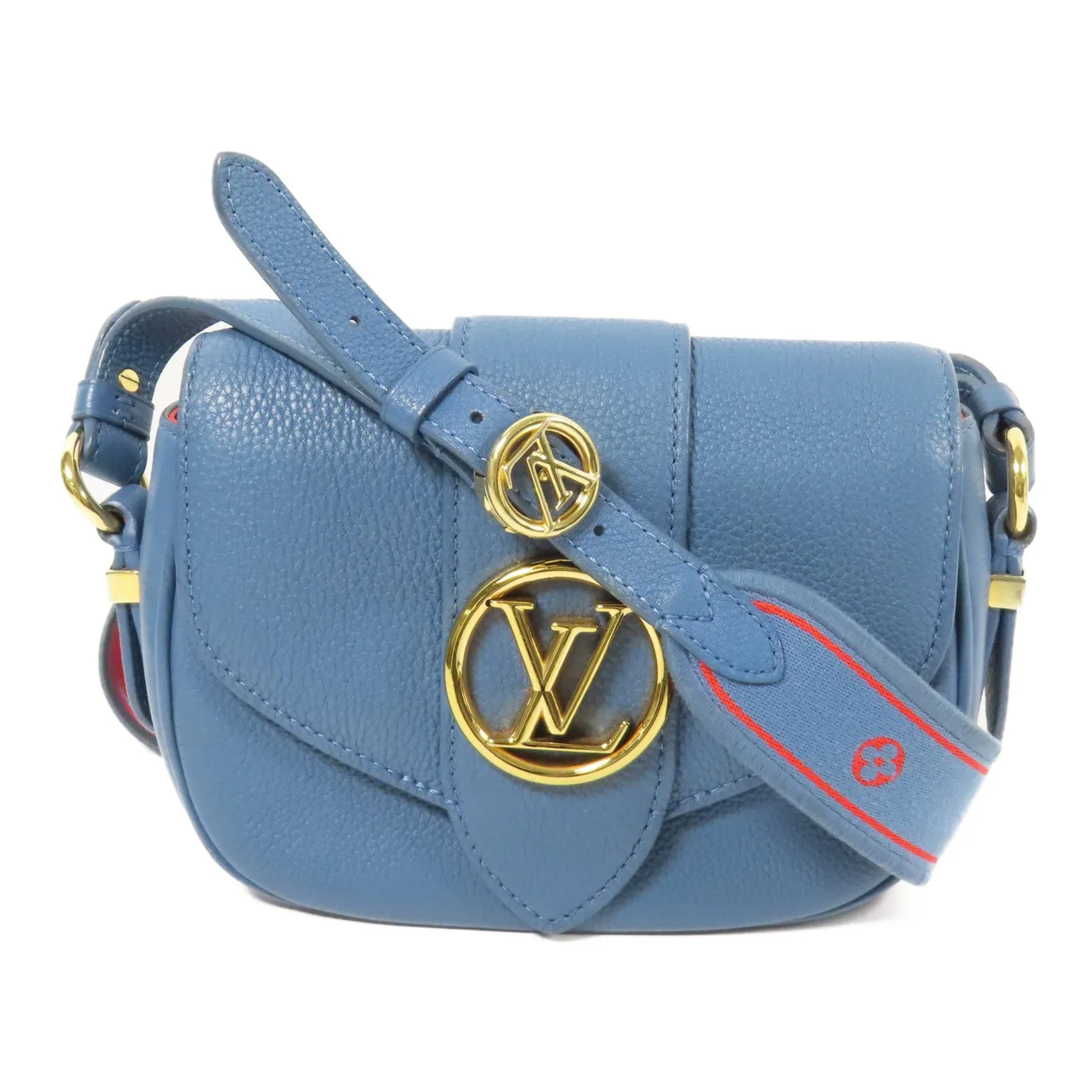 LOUIS VUITTON Pont 9 M58964 Shoulder Bag Calfskin 藍色 / Blue