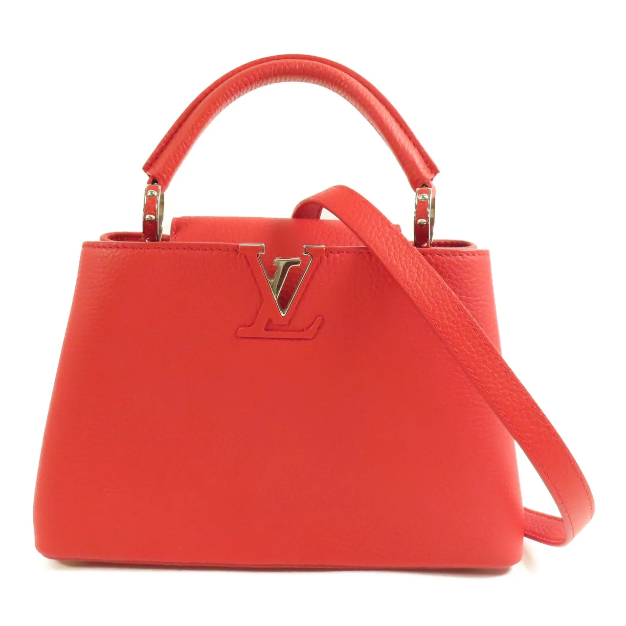 LOUIS VUITTON Capucines M94754 2-Way Bag Calfskin 紅色 / Red