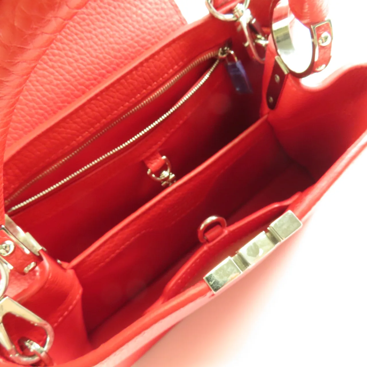 LOUIS VUITTON Capucines M94754 兩用包 牛皮 紅色 / Red 牛皮 中古品A - 縮圖 5