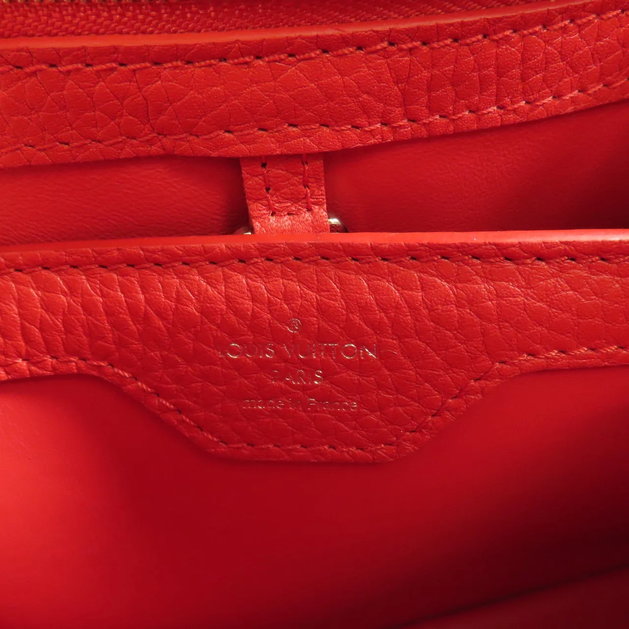 LOUIS VUITTON Capucines M94754 兩用包 牛皮 紅色 / Red 牛皮 中古品A - 縮圖 6