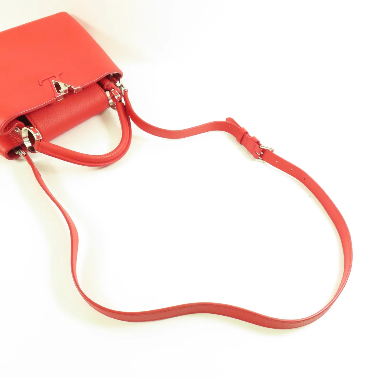 LOUIS VUITTON Capucines M94754 兩用包 牛皮 紅色 / Red 牛皮 中古品A - 縮圖 8