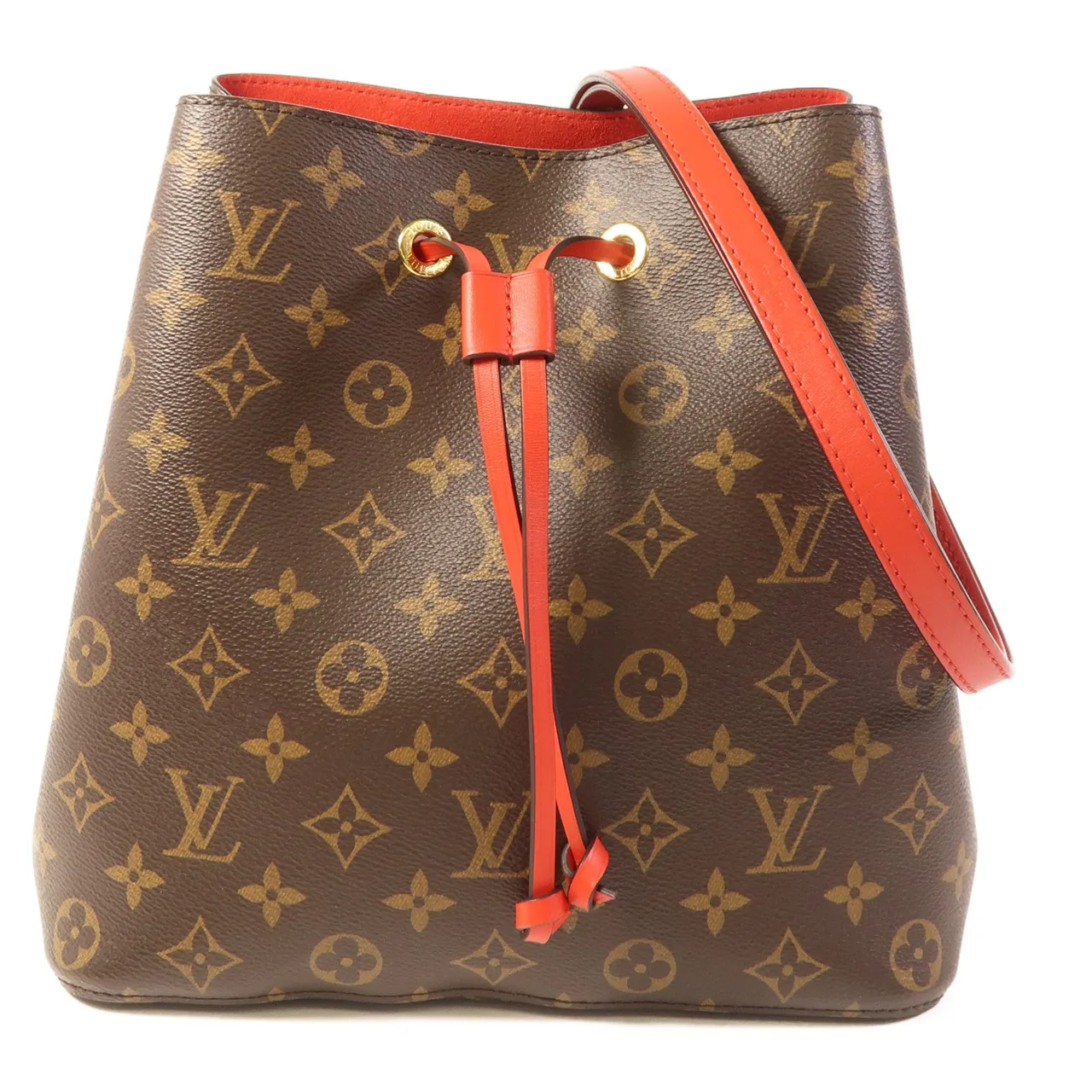 LOUIS VUITTON NeoNoe M44021 Shoulder Bag Coated Canvas 紅色 / 棕色 / Brown/Red