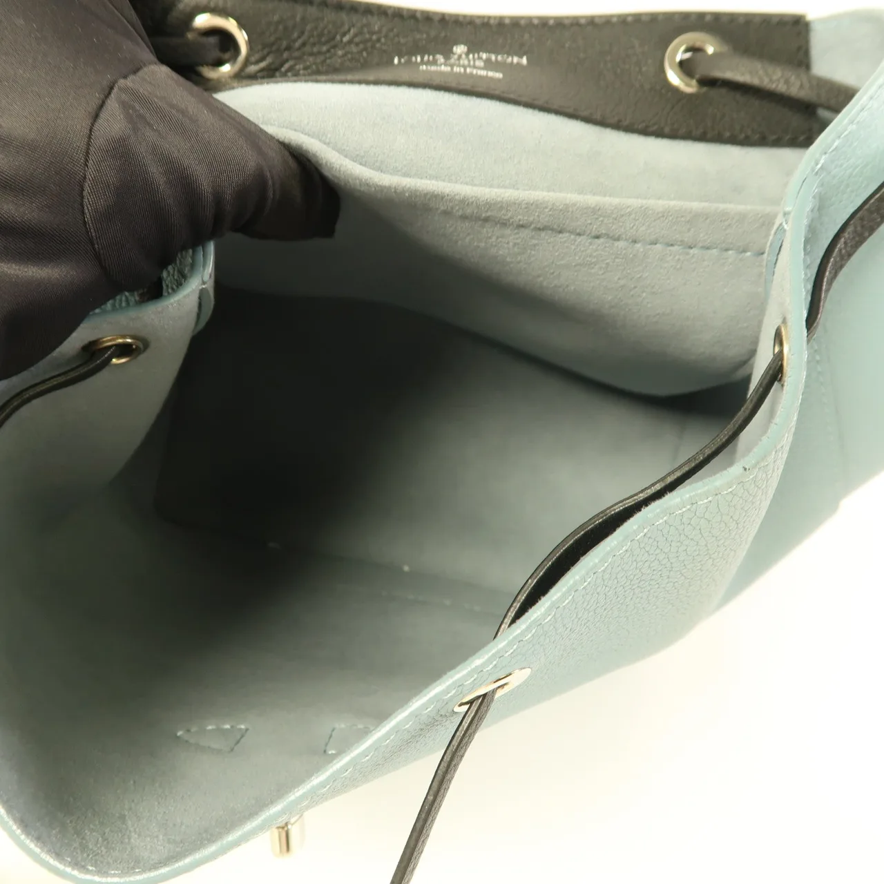 LOUIS VUITTON Lock Me M43170 背包 牛皮 藍色 / 棕色 / Pale Blue/Black 牛皮 中古品A - 縮圖 7