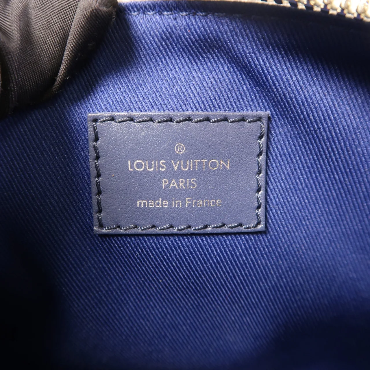 LOUIS VUITTON Keepall M45761 兩用包 塗層帆布 白色 / 藍色 / White/Navy 塗層帆布 中古品A - 縮圖 8