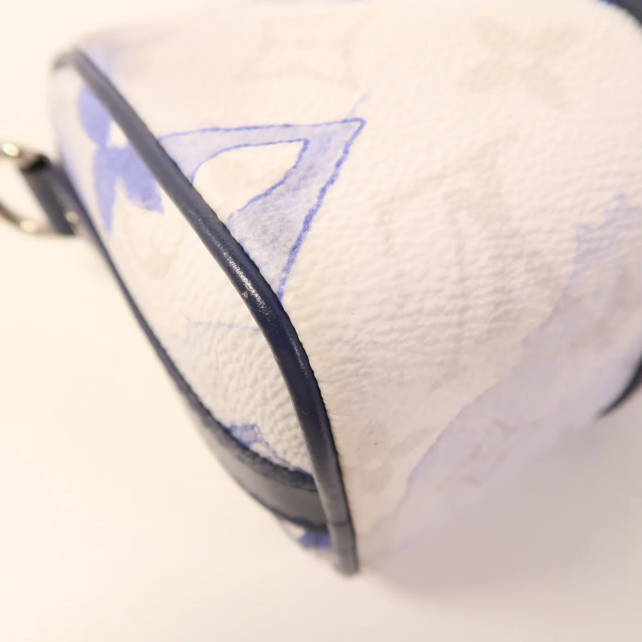 LOUIS VUITTON Keepall M45761 兩用包 塗層帆布 白色 / 藍色 / White/Navy 塗層帆布 中古品A - 縮圖 15