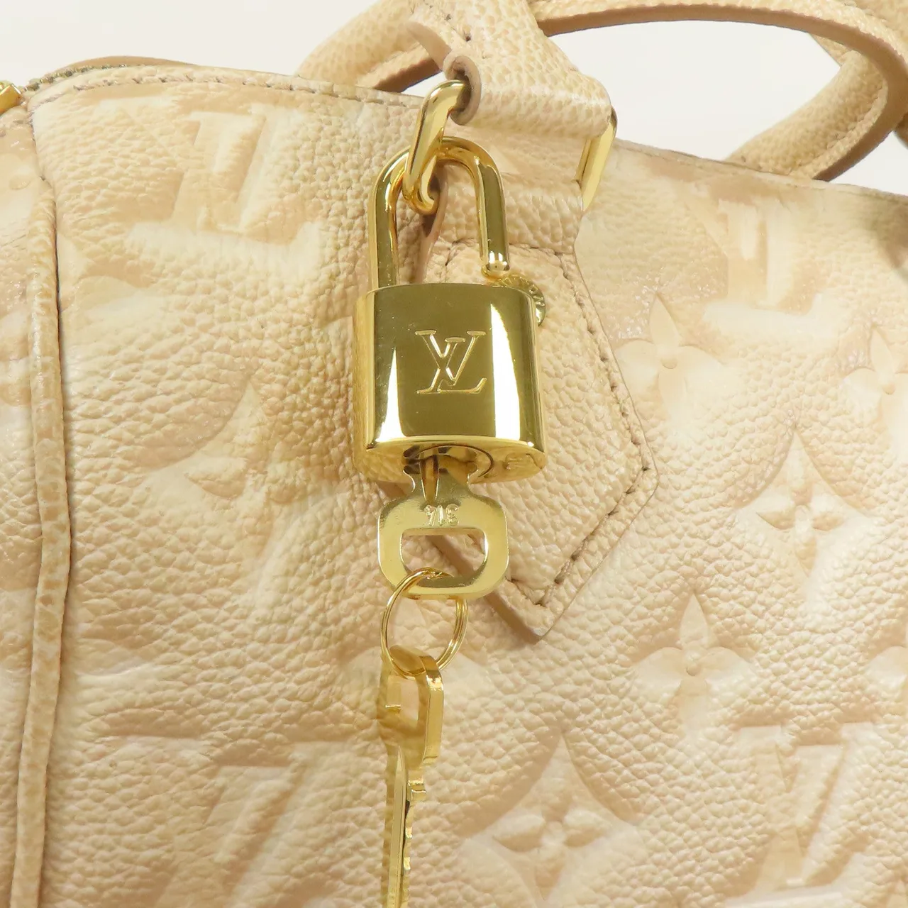 LOUIS VUITTON Speedy Bandouliere M46163 兩用包 牛皮 米色 / Beige 牛皮 中古品A - 縮圖 9