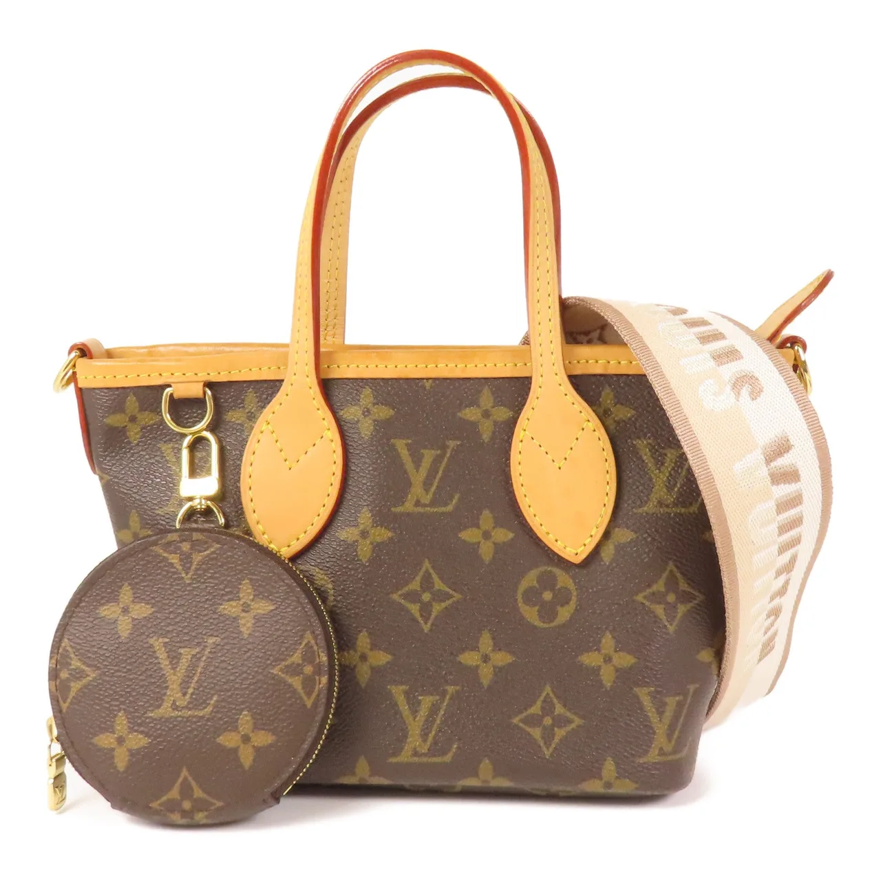 LOUIS VUITTON Neverfull M46705 兩用包 塗層帆布 棕色 / Brown