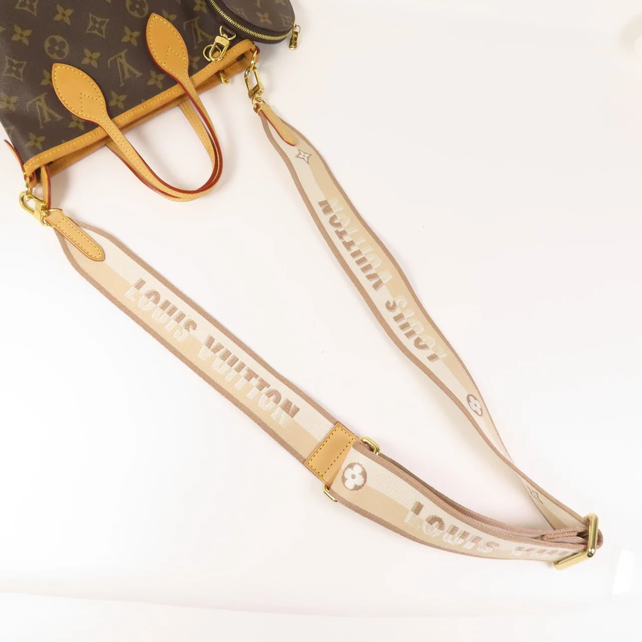 LOUIS VUITTON Neverfull M46705 兩用包 塗層帆布 棕色 / Brown 塗層帆布 中古品B - 縮圖 10