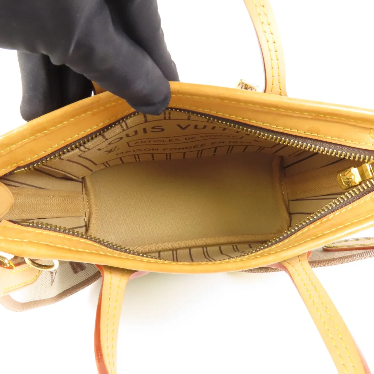 LOUIS VUITTON Neverfull M46705 兩用包 塗層帆布 棕色 / Brown 塗層帆布 中古品B - 縮圖 16