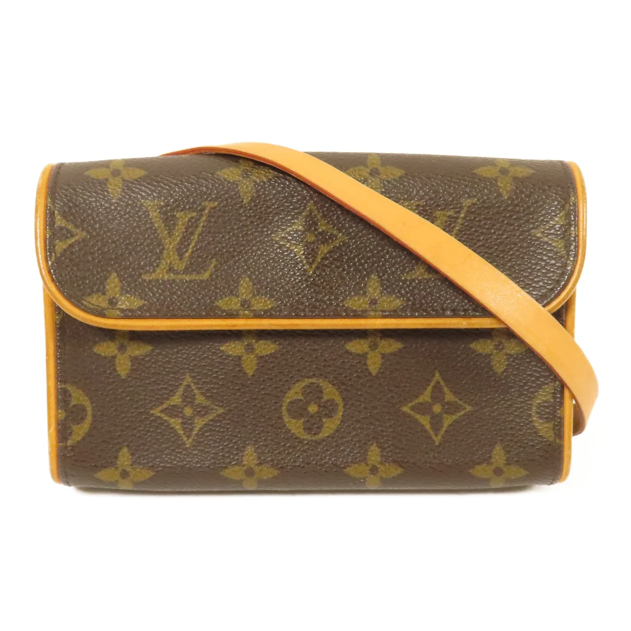 LOUIS VUITTON Pochette Florentine M51855 腰包 塗層帆布 棕色 / Brown