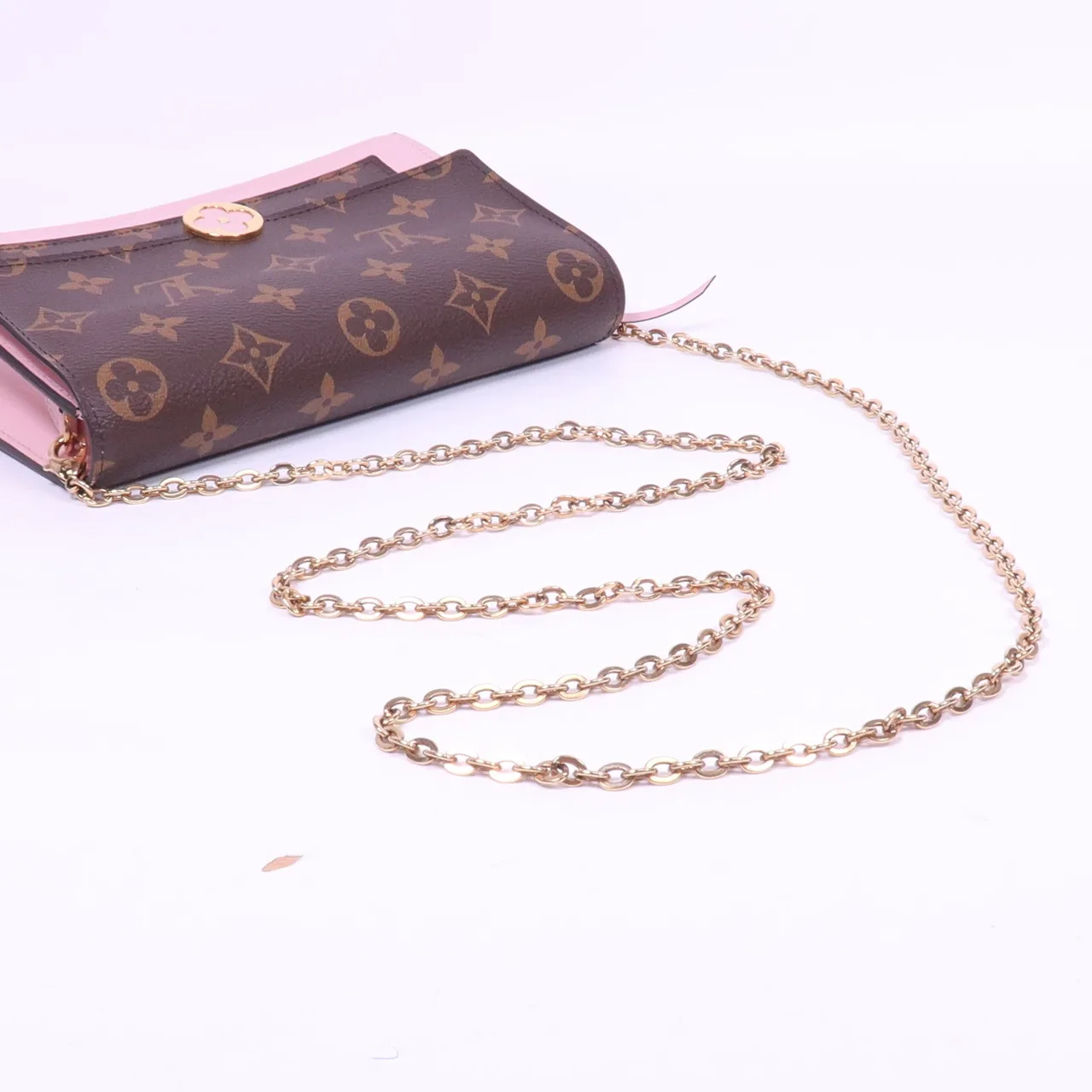 LOUIS VUITTON Flore Chain Wallet M67405 肩背包 塗層帆布 棕色 / 粉色 / Brown/Pink 塗層帆布 中古品B - 縮圖 8