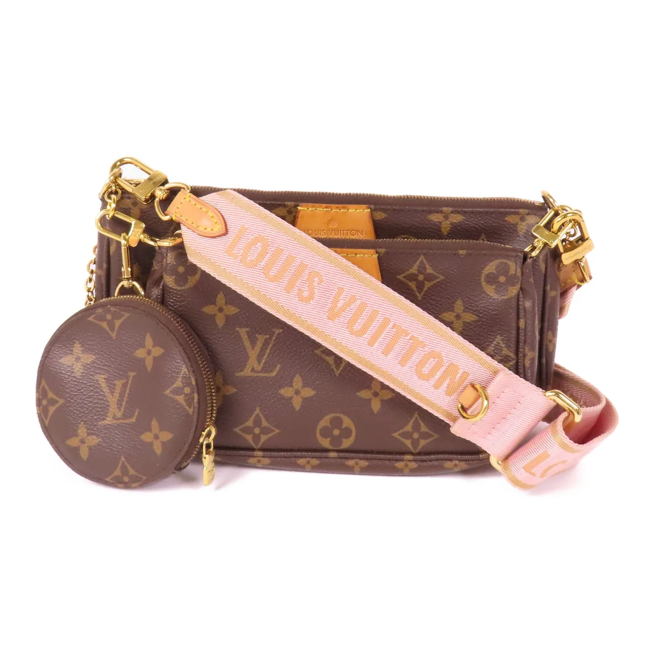 LOUIS VUITTON Multi Pochette M44840 兩用包 塗層帆布 棕色 / Brown