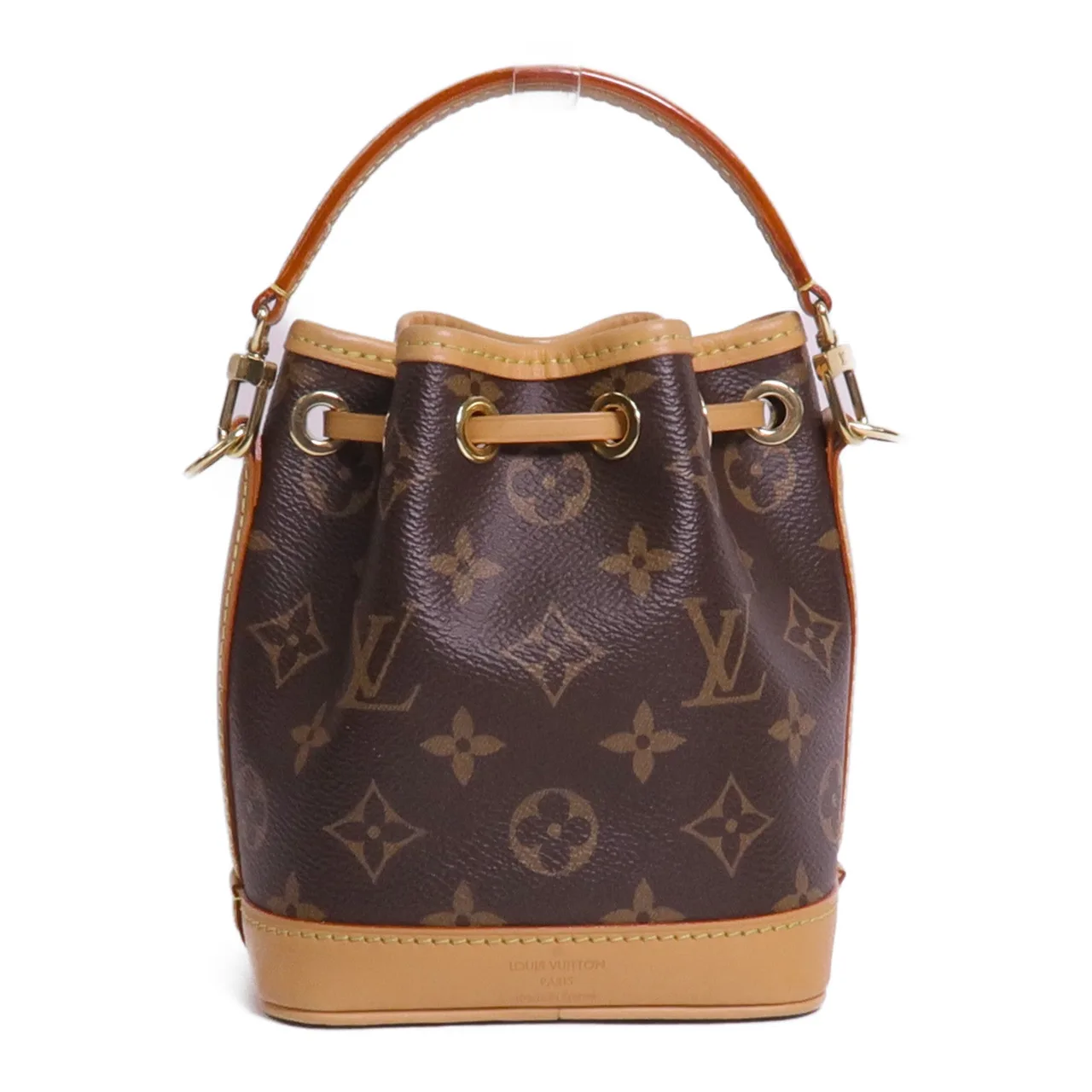 LOUIS VUITTON Nano Noe M81266 兩用包 塗層帆布 棕色 / Brown 塗層帆布 中古品A - 縮圖 2