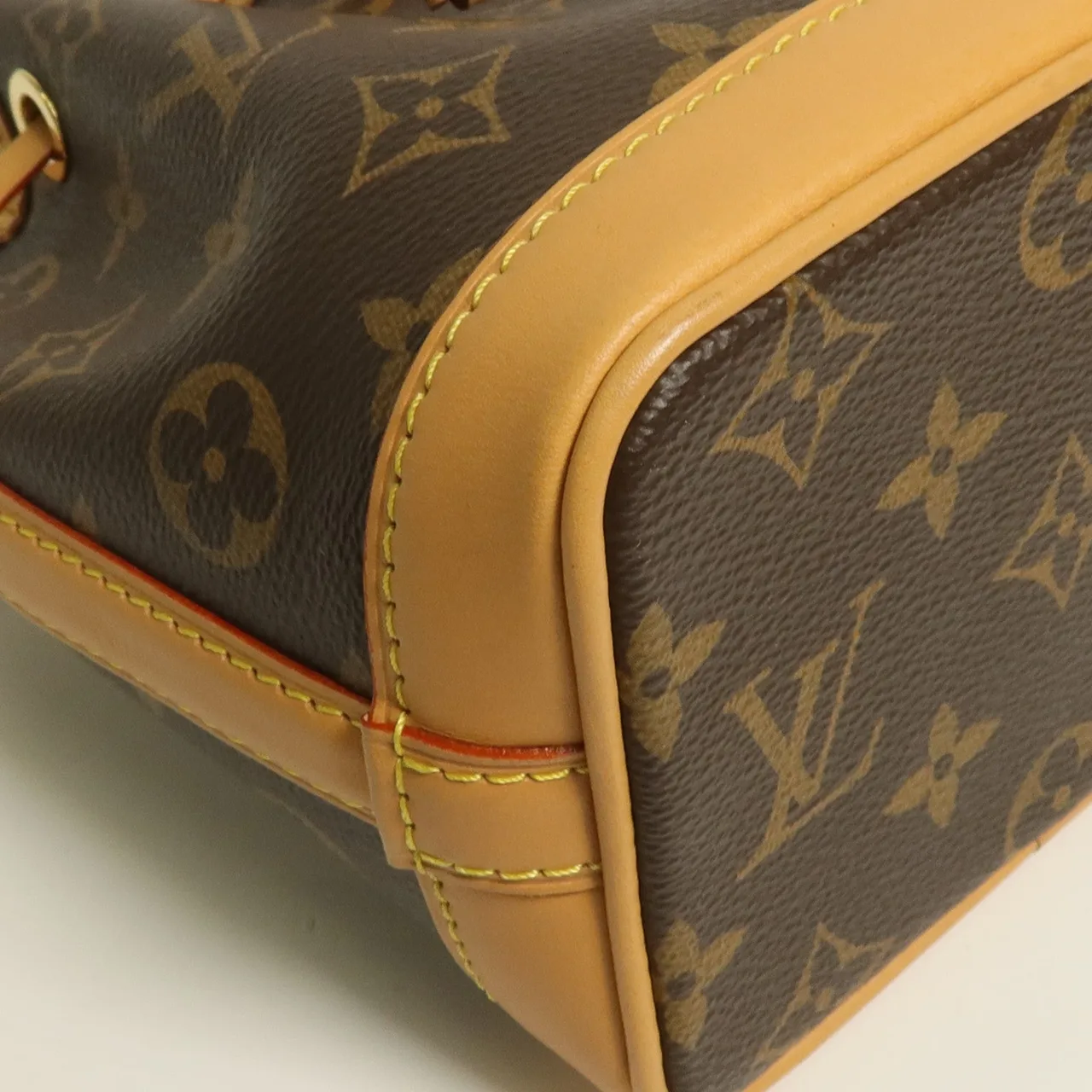 LOUIS VUITTON Nano Noe M81266 兩用包 塗層帆布 棕色 / Brown 塗層帆布 中古品A - 縮圖 8