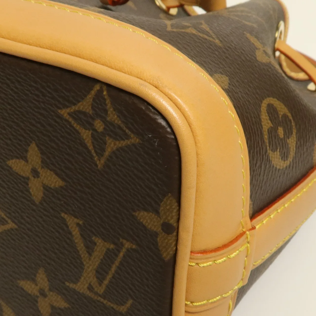 LOUIS VUITTON Nano Noe M81266 兩用包 塗層帆布 棕色 / Brown 塗層帆布 中古品A - 縮圖 9
