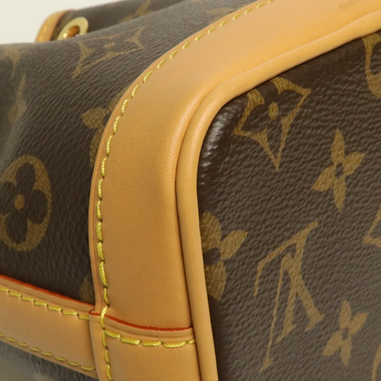 LOUIS VUITTON Nano Noe M81266 兩用包 塗層帆布 棕色 / Brown 塗層帆布 中古品A - 縮圖 10