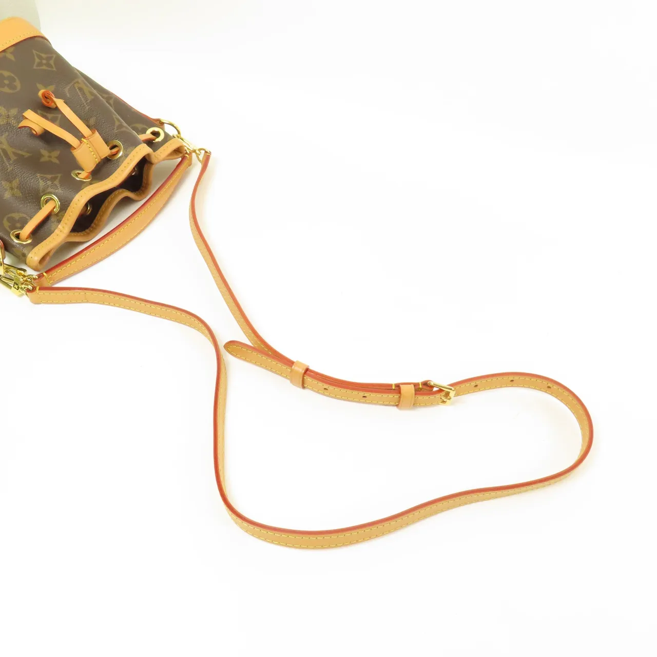 LOUIS VUITTON Nano Noe M81266 兩用包 塗層帆布 棕色 / Brown 塗層帆布 中古品A - 縮圖 10