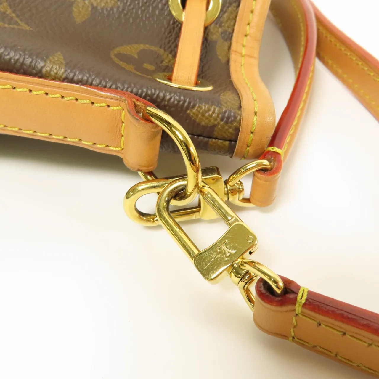 LOUIS VUITTON Nano Noe M81266 兩用包 塗層帆布 棕色 / Brown 塗層帆布 中古品A - 縮圖 12