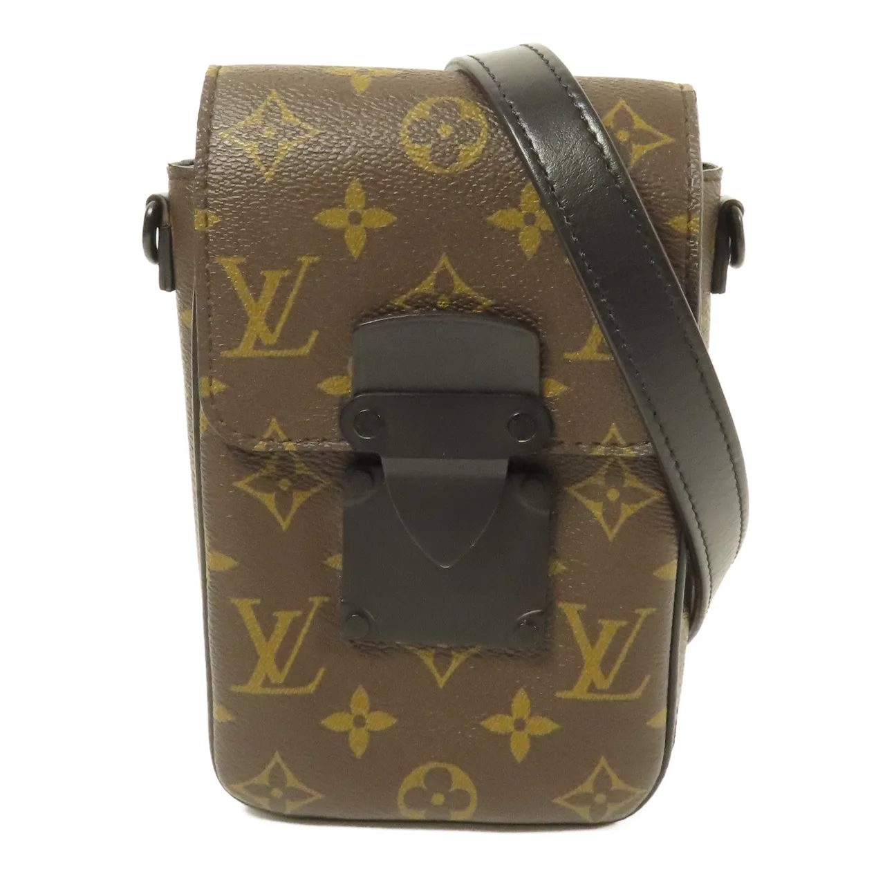 LOUIS VUITTON S-Lock M81522 肩背包 塗層帆布 棕色 / Brown