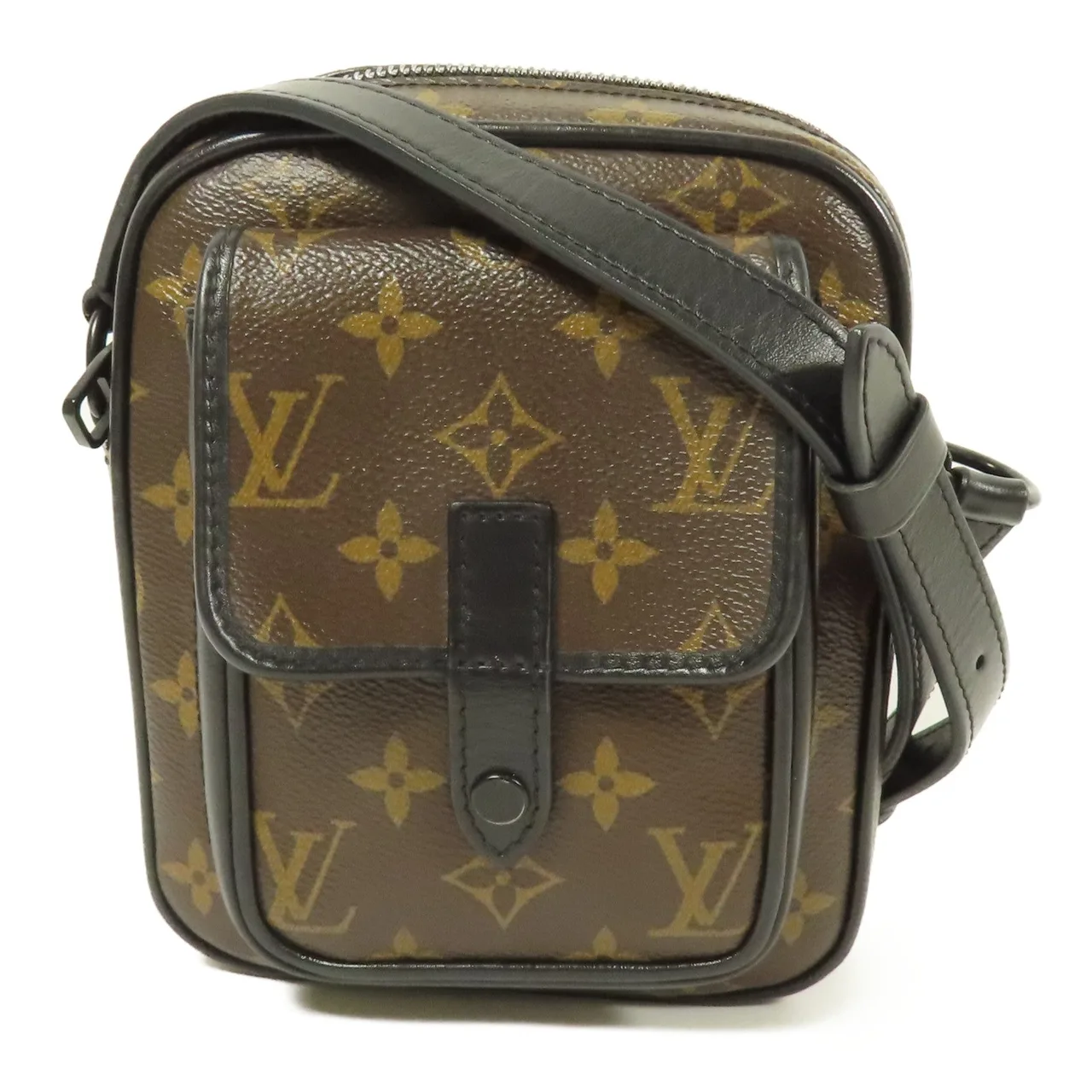 LOUIS VUITTON Christopher M69404 肩背包 塗層帆布 棕色 / 黑色 / Brown