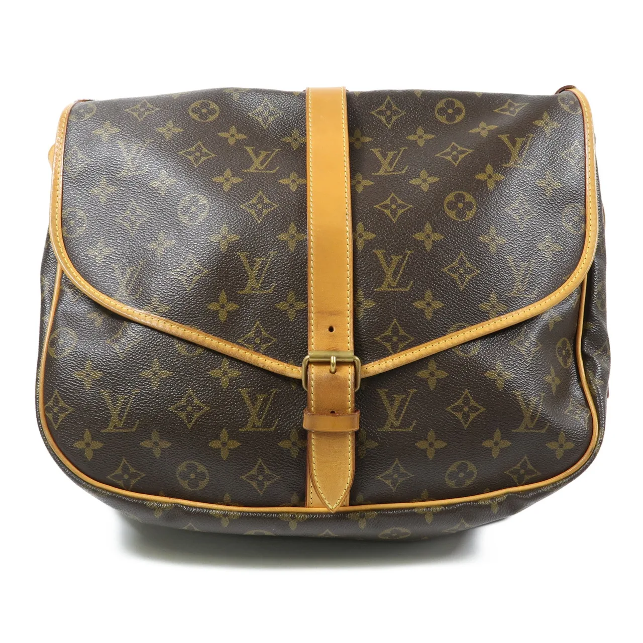 LOUIS VUITTON Saumur M42254 肩背包 塗層帆布 棕色 / Brown 塗層帆布 中古品B - 縮圖 2