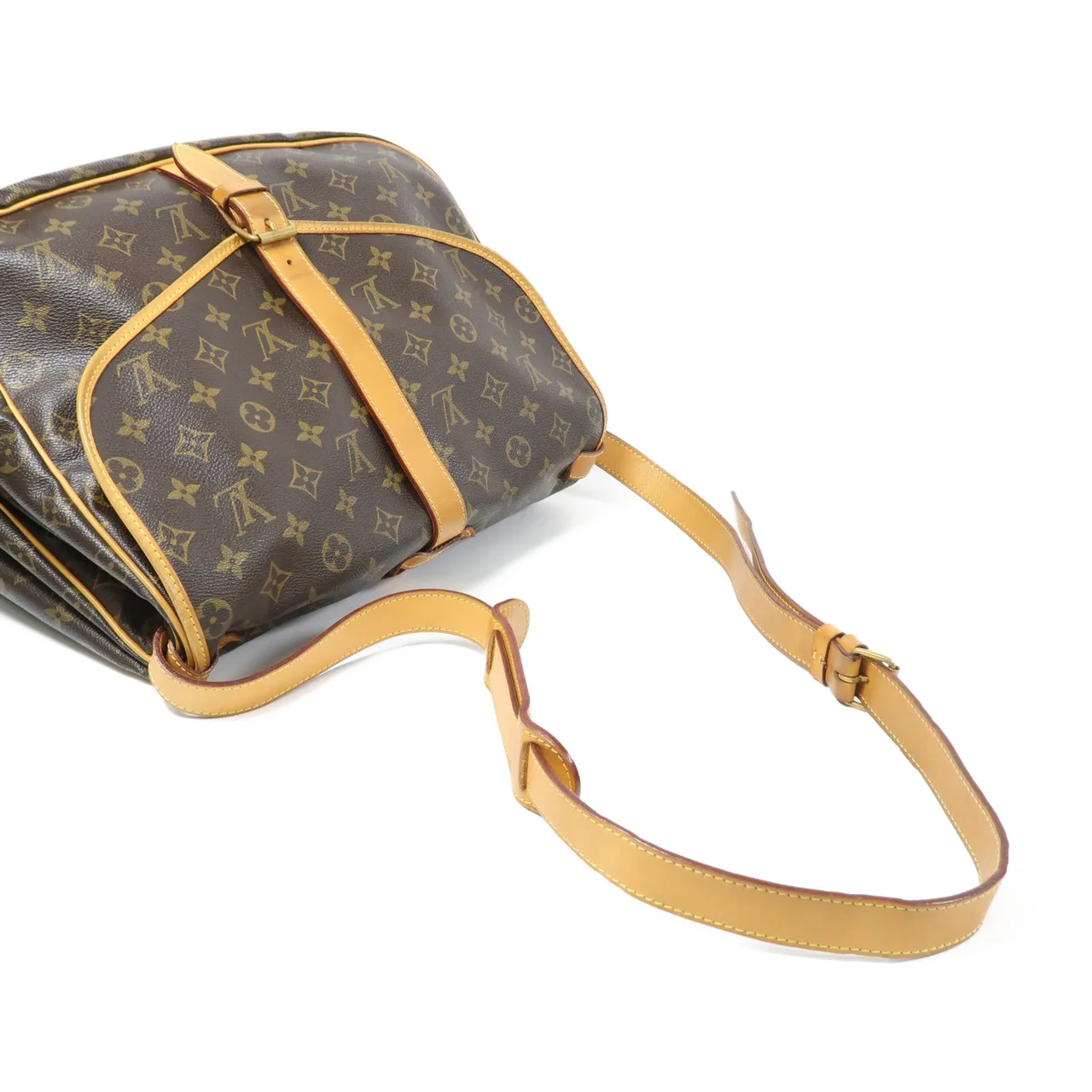 LOUIS VUITTON Saumur M42254 肩背包 塗層帆布 棕色 / Brown 塗層帆布 中古品B - 縮圖 8