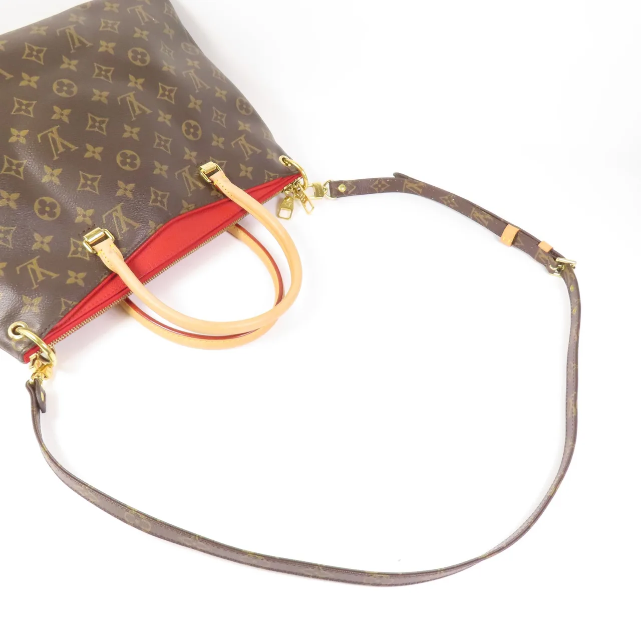 LOUIS VUITTON Pallas M41175 兩用包 塗層帆布 棕色 / Brown 塗層帆布 中古品B - 縮圖 6