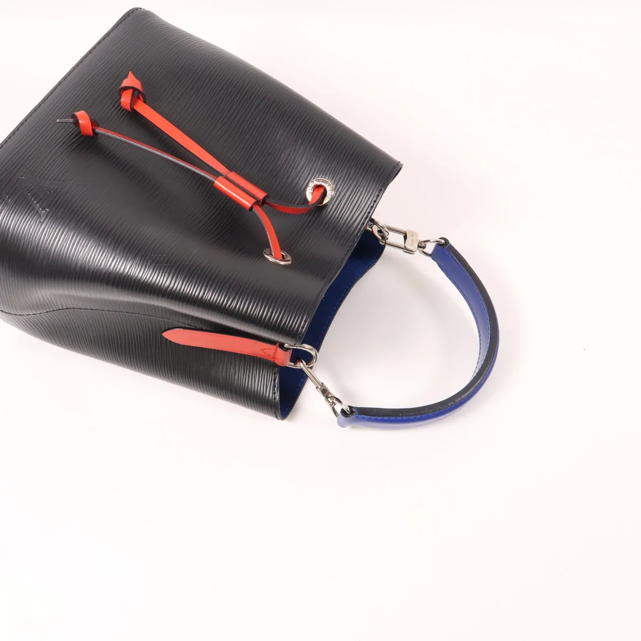 LOUIS VUITTON NeoNoe M52853 兩用包 牛皮 黑色 / 紅色 / Black/Navy 牛皮 中古品A - 縮圖 6