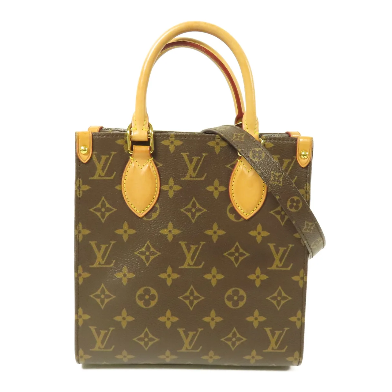 LOUIS VUITTON Sac Plat M46265 兩用包 塗層帆布 棕色 / Brown
