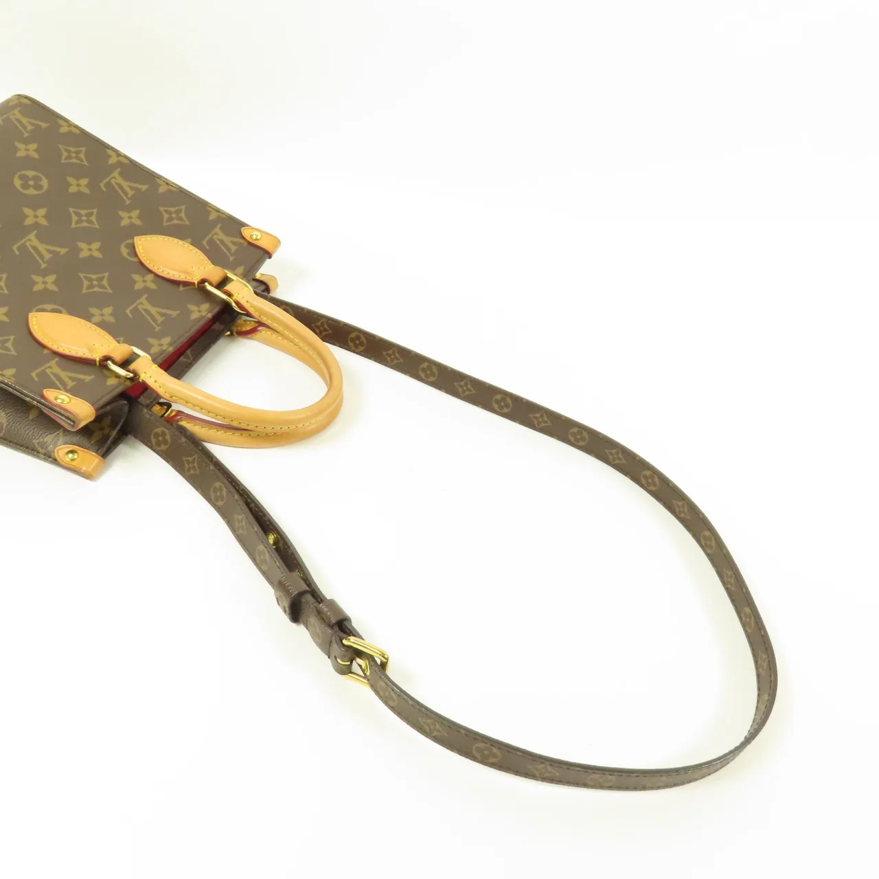 LOUIS VUITTON Sac Plat M46265 兩用包 塗層帆布 棕色 / Brown 塗層帆布 中古品B - 縮圖 10