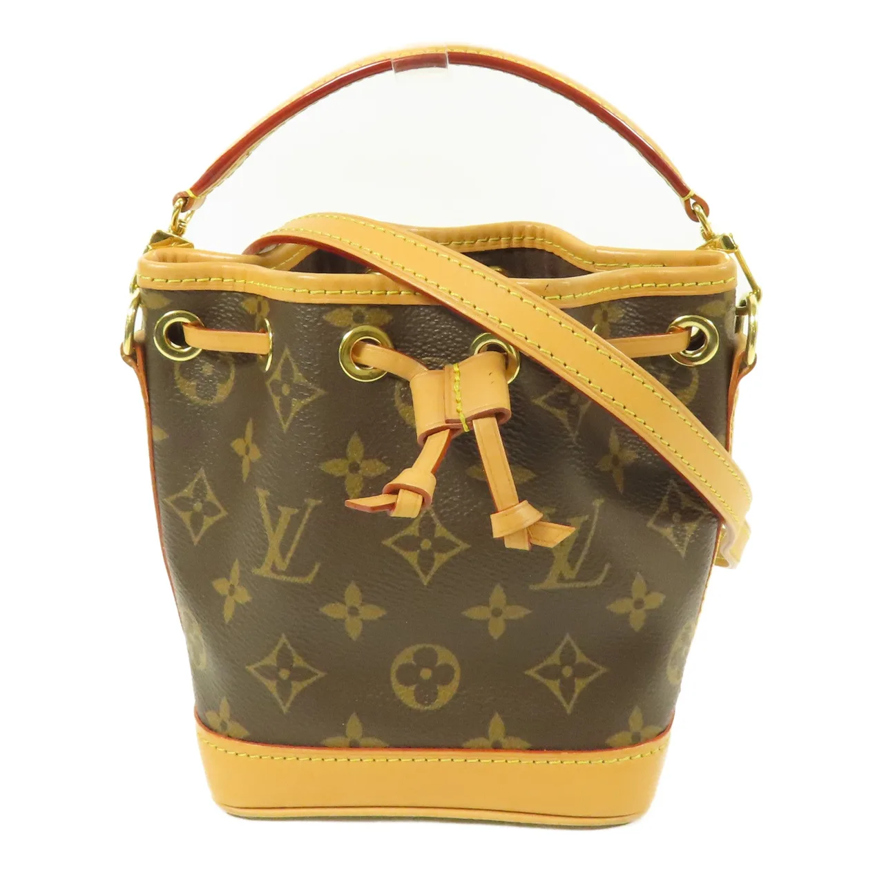 LOUIS VUITTON Nano Noe M81266 兩用包 塗層帆布 棕色 / Brown