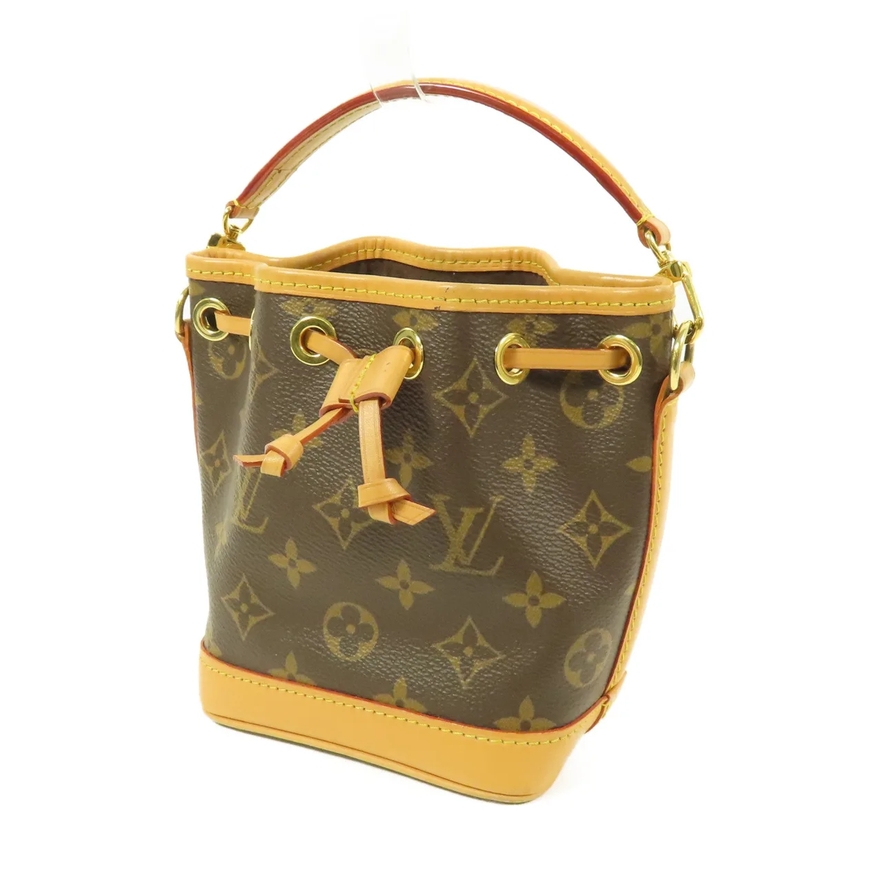 LOUIS VUITTON Nano Noe M81266 兩用包 塗層帆布 棕色 / Brown 塗層帆布 中古品A - 縮圖 3