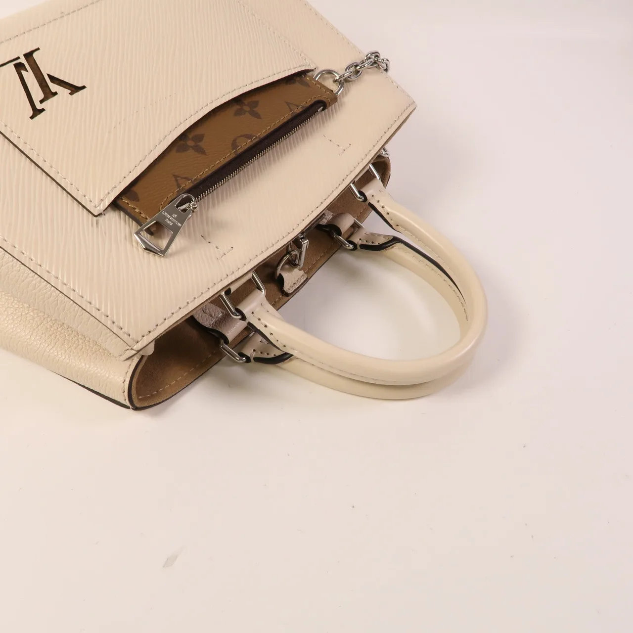 LOUIS VUITTON Marelle M20520 兩用包 牛皮 米色 / Beige 牛皮 中古品A - 縮圖 7